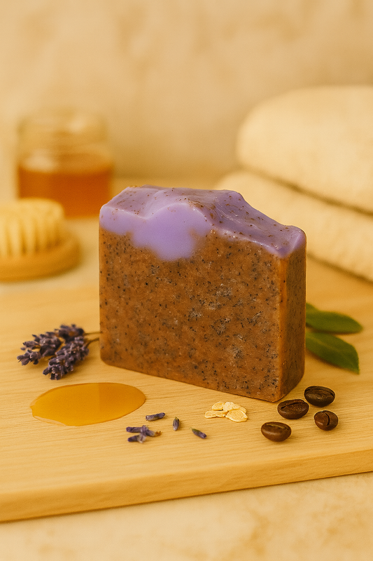 Jabón Café, Lavanda & Miel Exfoliante Corporal